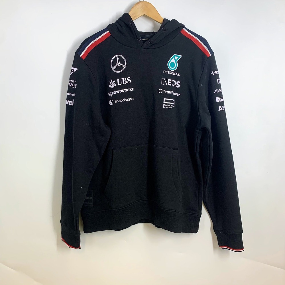 Amg‎ Petronas Mercedes AMG Petronas F1 Team Hoodie Sponsor Logo Mens Size L NWT